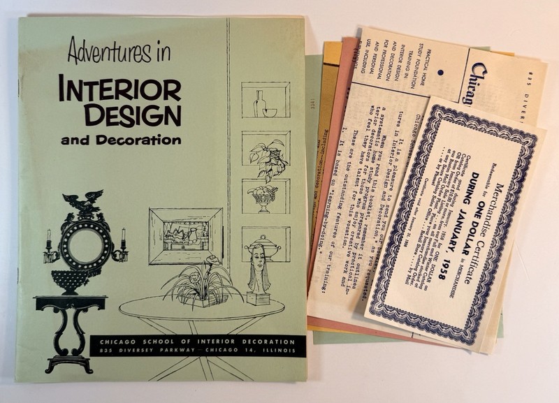 Vintage Interior Design Course Booklet 1958 CSID Chicago + Ephemera