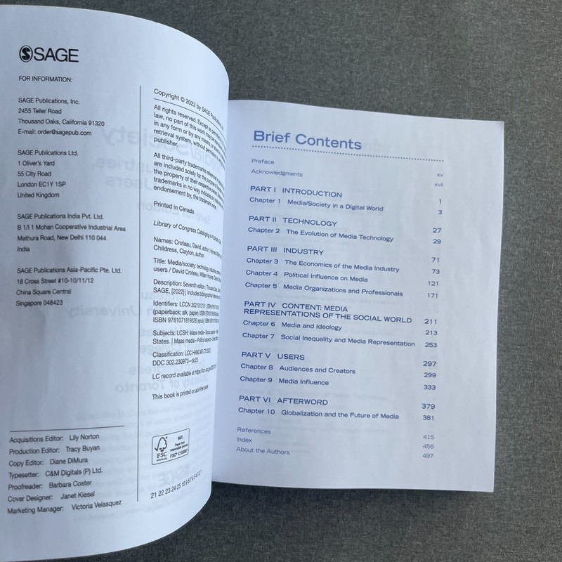 Media/Society: Technology, Industries, Content, and Users by Croteau, David R., gallery