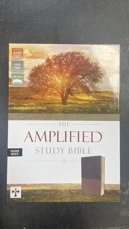 Amplified Study Bible Leather soft Brown Indexed Large prints Brand New