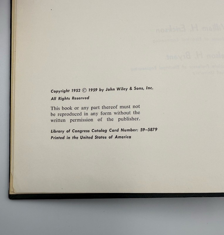 Electrical Engineering Theory Practice Erickson Bryant 1959 2nd Ed HC gallery