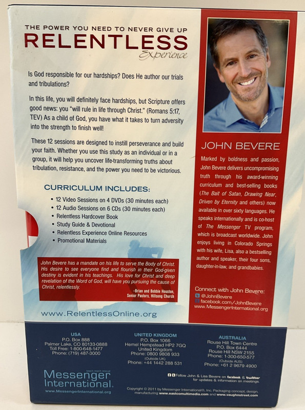 Relentless by John Bevere Box Set of 4 DVD/6 CD/Book/Study Guide gallery