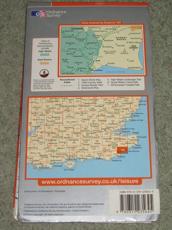 Ordnance Survey Explorer 1:25,000: Sheet 125 Romney Marsh, Rye & Winchelsea 2004 gallery