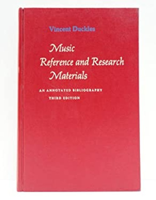 Music Reference and Research Materials : An Annotated Bibliograph