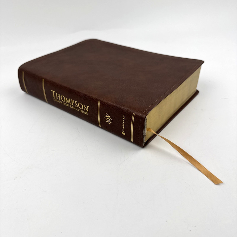 ESV Thompson Chain Reference Bible Leathersoft Brown Red Letter Zondervan