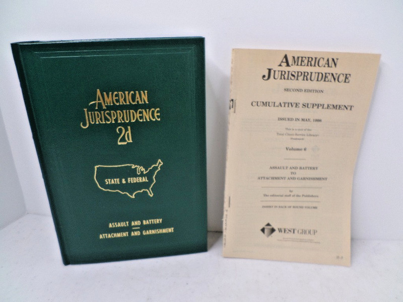 American Jurisprudence 2d 1963 State & Federal 2nd Ed Vol 6 w/ 1998 Supplement