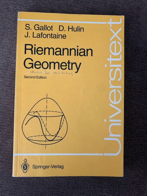 RIEMANNIAN GEOMETRY (UNIVERSITEXT) By Dominique Hulin & Sylvestre Gallot