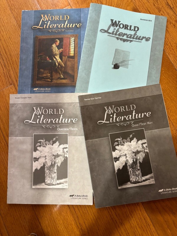 A Beka 10th Grade World Literature 4th Student Text, Test /Quiz Key and Text Key