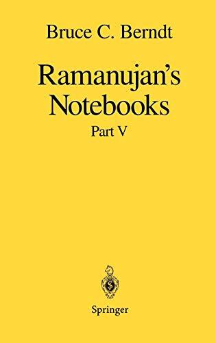 Ramanujan's Notebooks: Part V: Pt. 5, Berndt 9780387949413 Fast Free Shipping-,