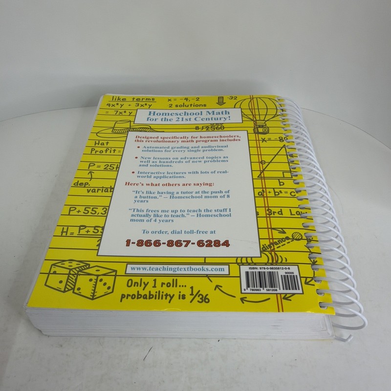 Algebra 1: A Teaching Textbook 2.0 - Large Spiral Homeschool 2011 Paperback gallery