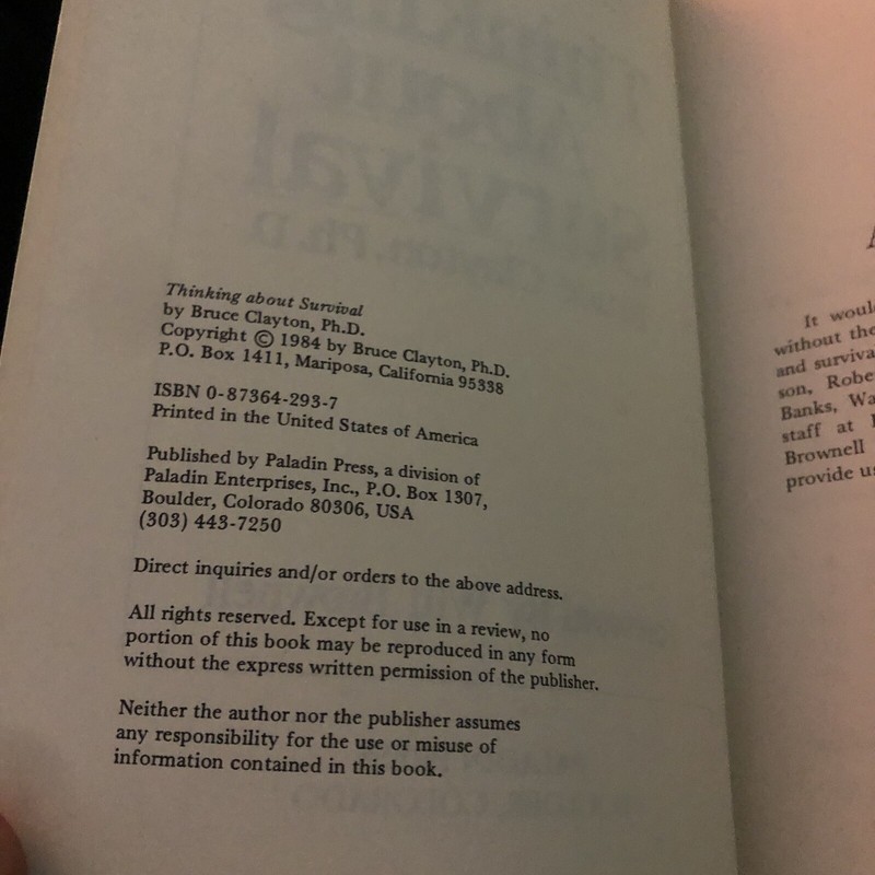 Thinking about Survival by Bruce Clayton (1984, Trade Paperback) gallery