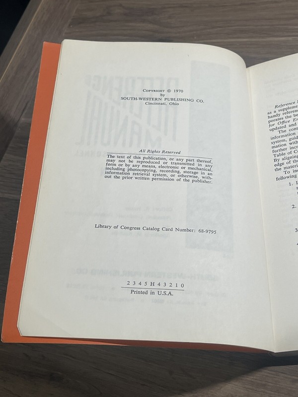 Vintage Reference Manual for Office Personnel 5th Edition House & Koebele - 1970 gallery