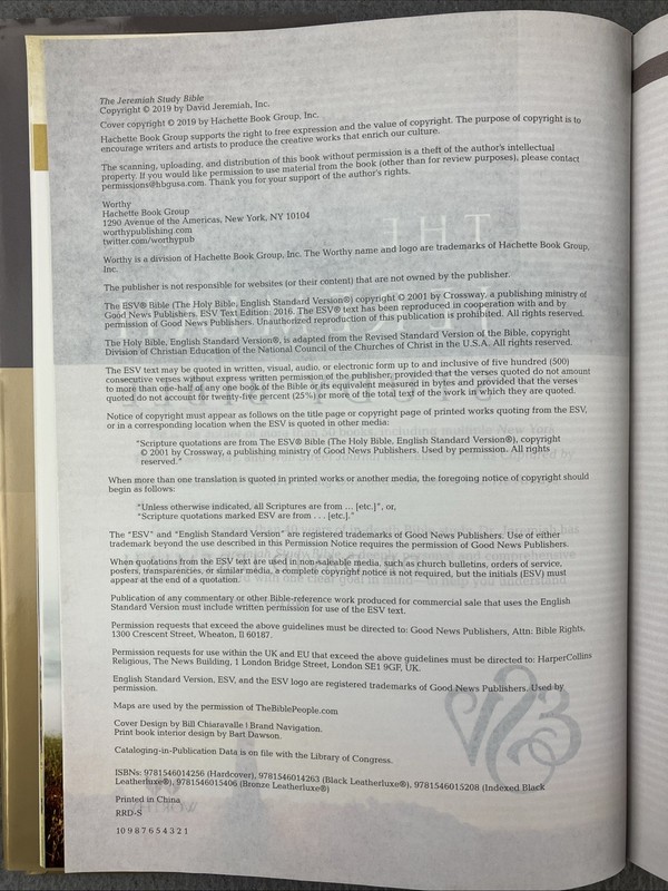 The Jeremiah Study Bible, ESV : What It Says. What It Means What Hardcover gallery