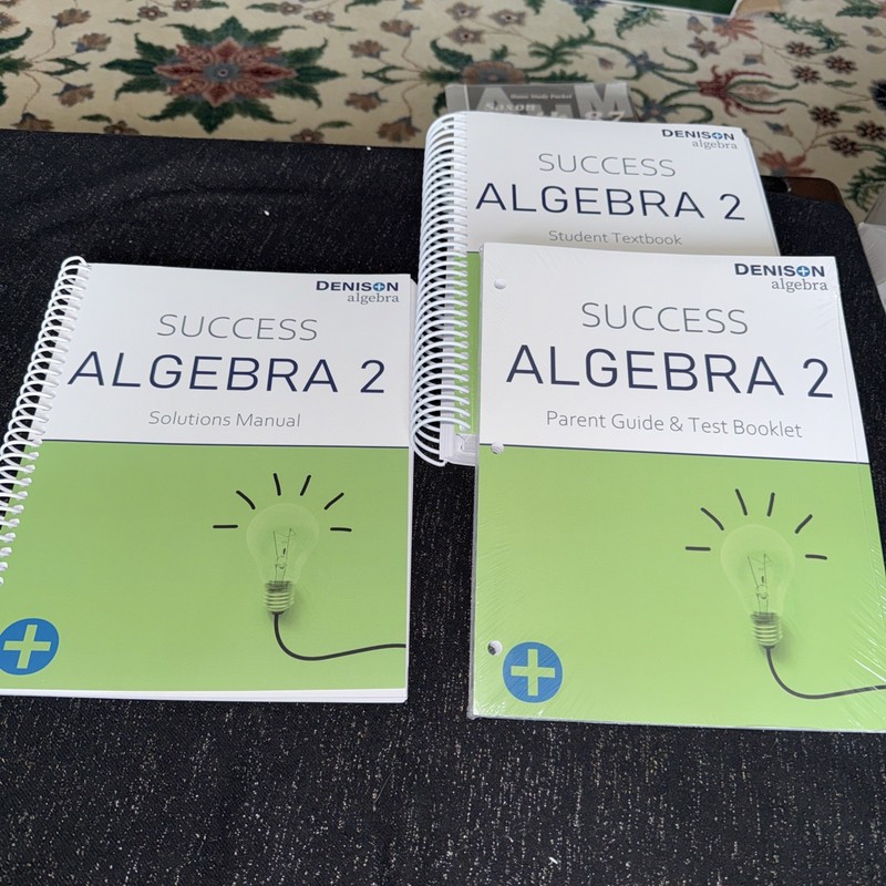Denison Algebra 2 Solutions Manual and Parent Guide & Test Booklet NEW