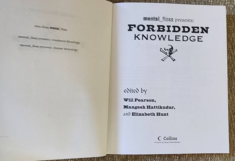 FORBIDDEN KNOWLEDGE : A Wickedly Smart Guide to History's NAUGHTIEST BITS pb gallery