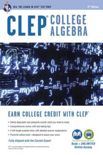 CLEPÂ® College Algebra Book + Online (CLEP Test Preparation) – VERY GOOD