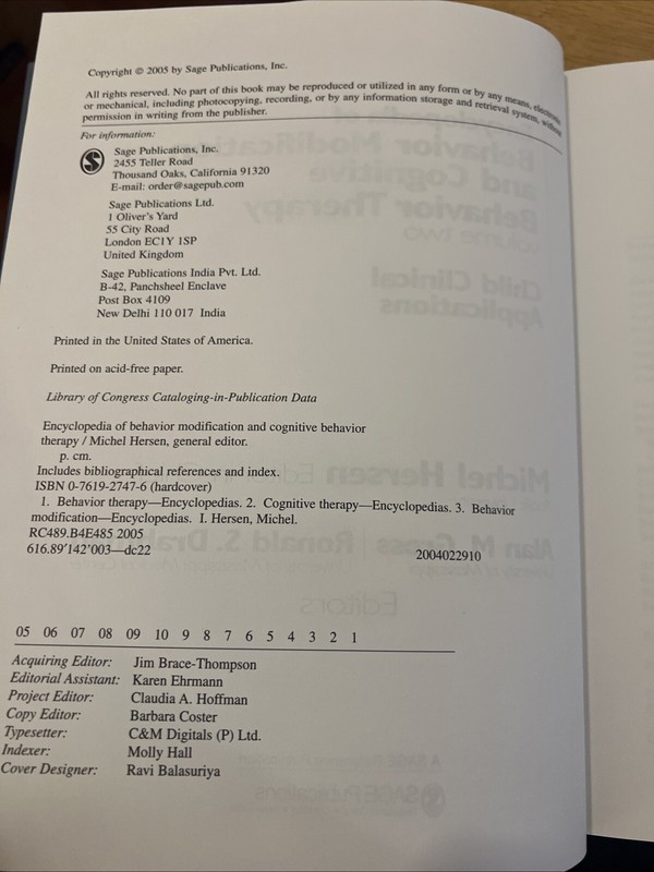 Encyclopedia of Behavior Modification and Cognitive Behavior Therapy: Vol 2 gallery