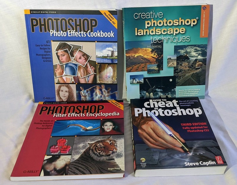 Photoshop Books Lot of 4 Effects Techniques Guides Handbooks Cheat O’Reilly