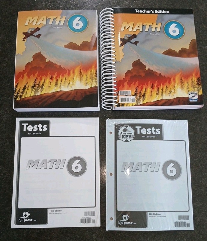 BJU Bob Jones 6th grade MATH 6 Student Worktext Teacher Edition Set