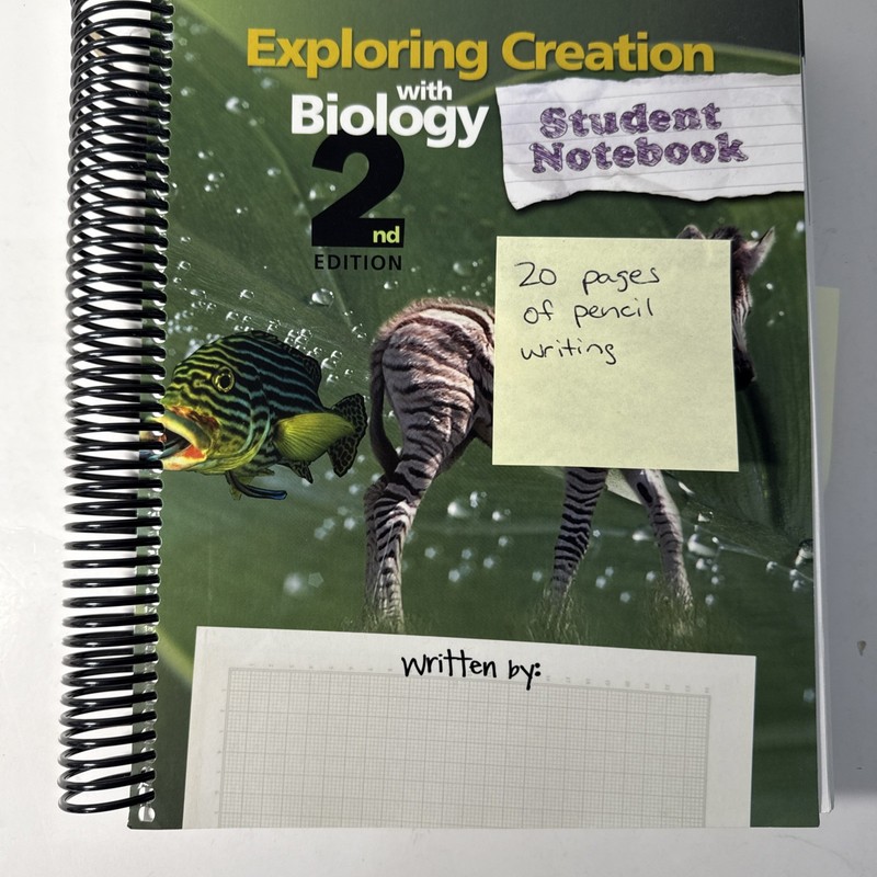 Apologia BIOLOGY, (2nd Ed) STUDENT NOTEBOOK (20 PAGES W/ Pencil Writing)