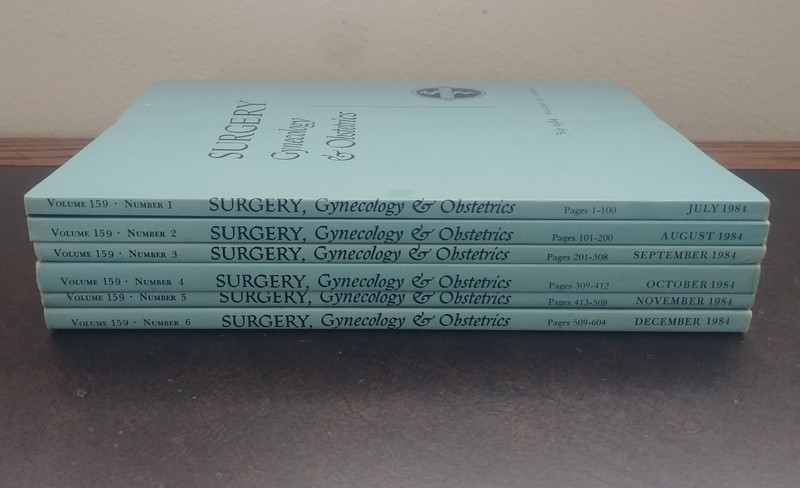 Surgery, Gynecology & Obstetrics Medical Journal Vol. 159 COMPLETE Vintage 1984