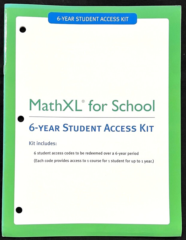 MATH XL for School (6-Year Student Access Kit) (2013, Pearson)