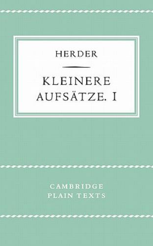 Kleinere Aufsatze I, Paperback by Herder, J. g., Brand New, Free shipping in …