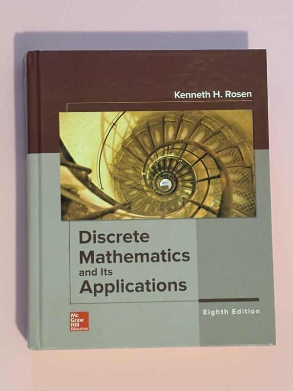 Discrete Mathematics and Its Applications 8th Edition Kenneth H Rosen Hard Cover