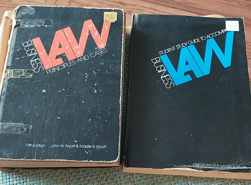 Business Law Book& Student Guide 6th Ed John Wyatt McGraw Hill Co Hardcover 1975