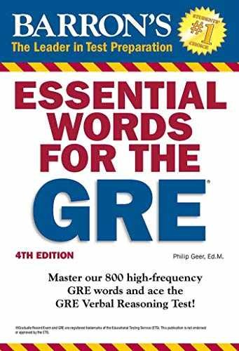 Essential Words for the GRE (Barron’s – Paperback, by Geer Philip – Very Good x