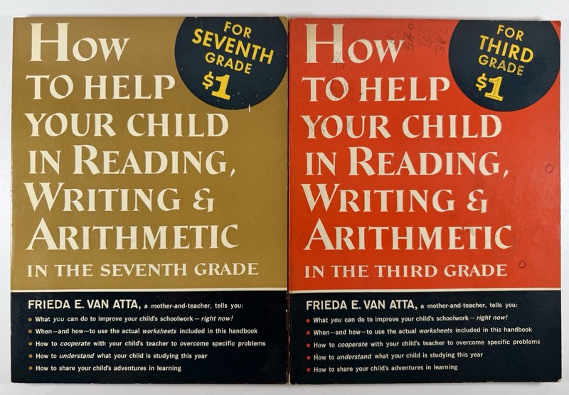 Lot 2 Vintage 1960 How to Help Your Child in Reading Writing Arithmetic 3rd-7th