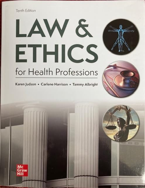 Law Ethics for Health Professions – Paperback By Judson, Karen – GOOD