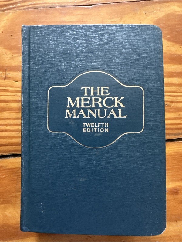 The Merck Manual, 1972 HC Thumb Index Vintage 12th Edition Diagnosis And Therapy