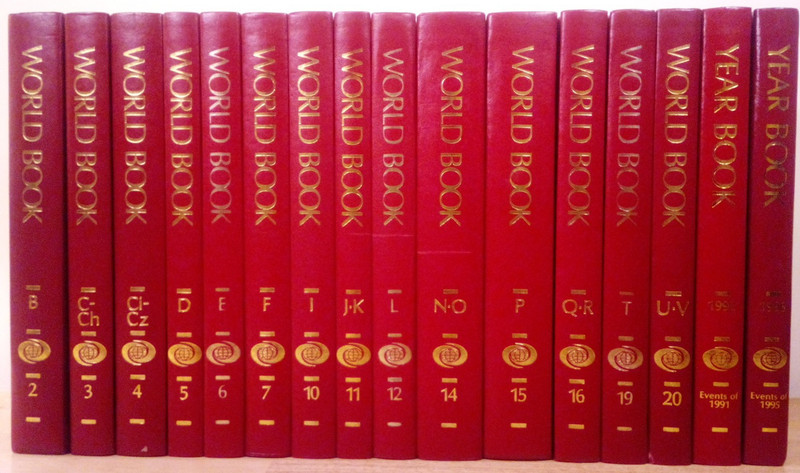 The World Book Encyclopedia 1989 Ed. 14 of 22 vols. & 2 Year Books 1992 & 1996
