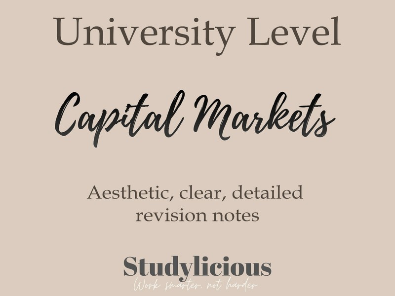 Economics: CAPITAL MARKETS (university level) Aesthetic Detailed Revision Notes