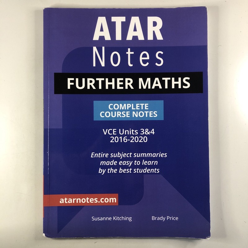 ATAR Notes VCE Further Maths Units 3&4 2016-2020 Complete Course Notes Book