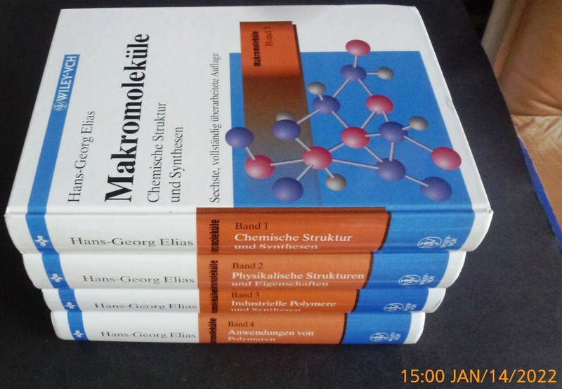 Makromoleküle, Volume 1 to 4 (in German, by Hans-Georg Elias ($988 publ. price)