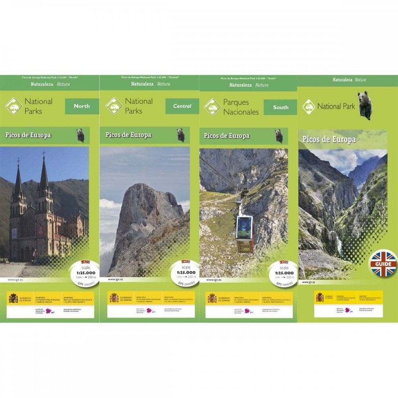 Picos de Europa National Park 3 map and guide set (English)
