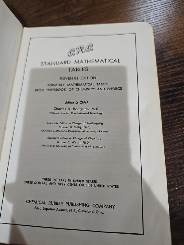 Vintage CRC Standard Mathematical Tables ~ 1962 ~ 12th Edition ~ Hardcover gallery