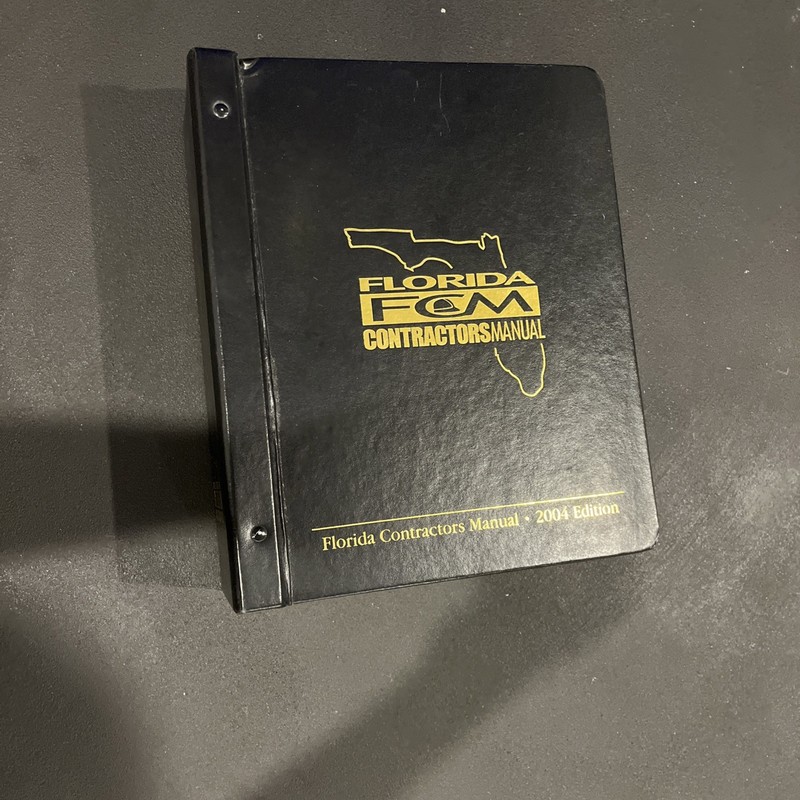 Florida FCM Contractors Manual (2008 Edition) with All Tabs and Inserts