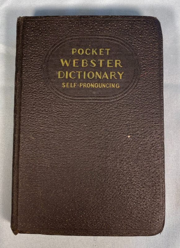 Pocket Webster Dictionary Self Pronouncing World Syndicate Publishing Co 1937