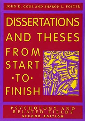 Dissertations And Theses from Start – Paperback, by Cone John D.; – Very Good q