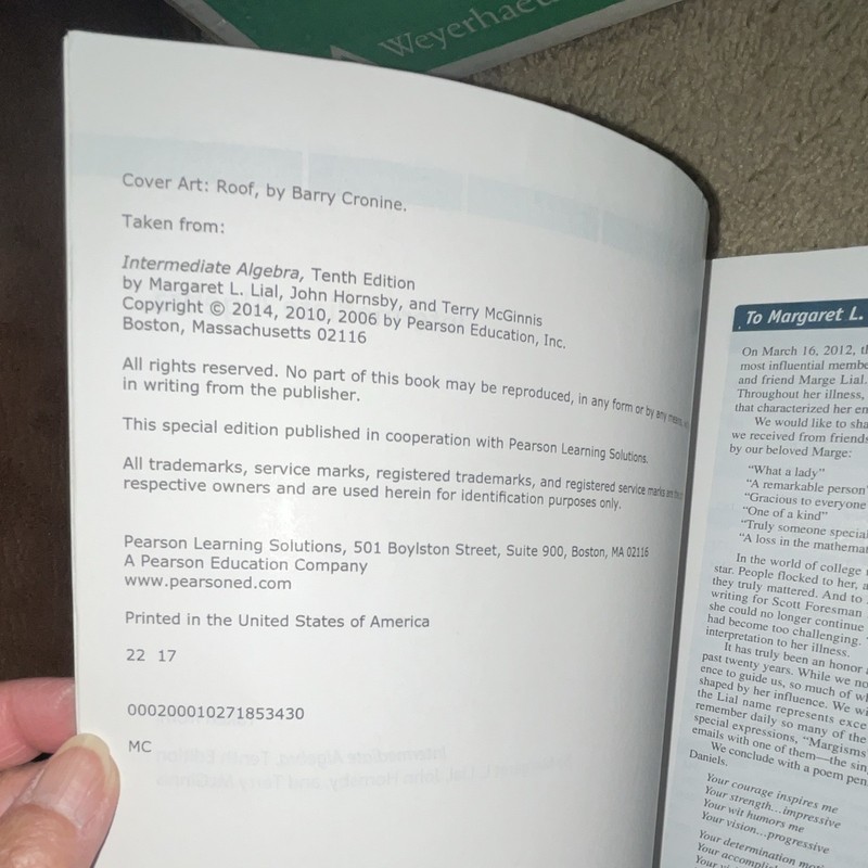 Pearson Intermediate Algebra Custom Tenth Edition 2014 Lial Hornsby McGinnis gallery
