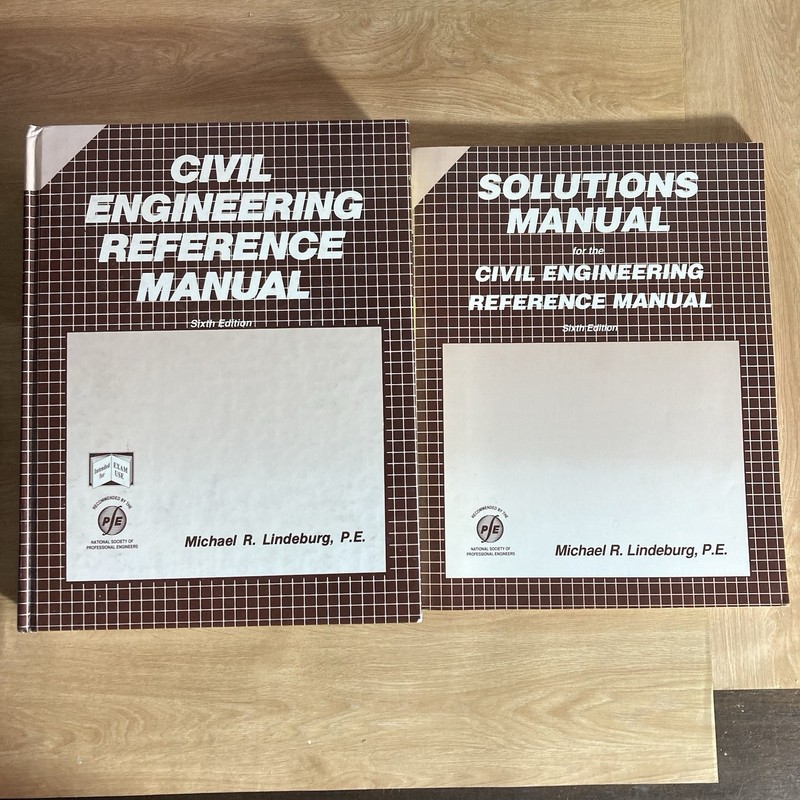 Civil Engineering Reference Manual + Solutions Sixth 6th Edition Lindeburg HC