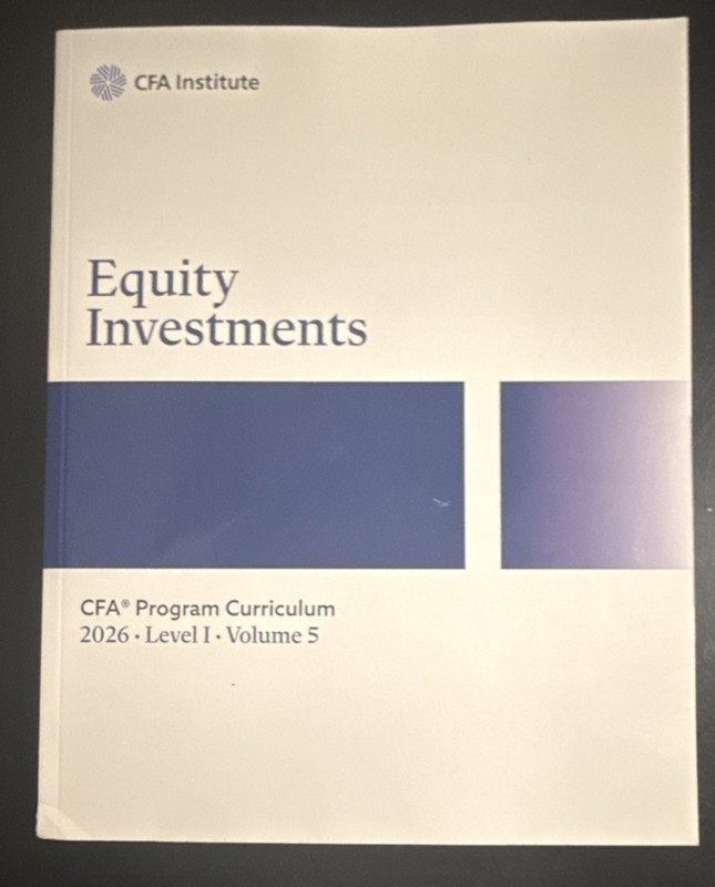 CFA Institute Equity Investments CFA Program Curriculum 2026 Level I Vol 5 Wiley