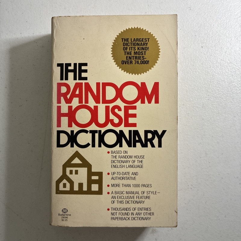 The Random House Dictionary Vintage Ballantine Books Paperback Reference Manual