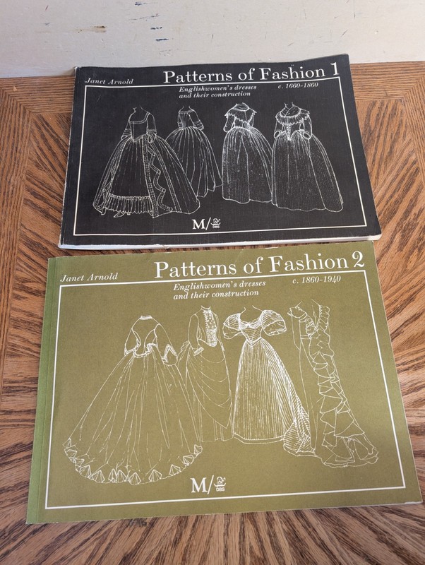 2 Vintage Pattern BOOKS of Fashion 1660-1940 Softcovers By Janet Arnold