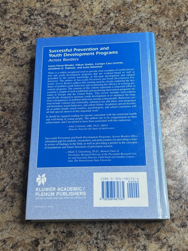 Successful Prevention and Youth Development Programs : Across Borders, Paperb... gallery