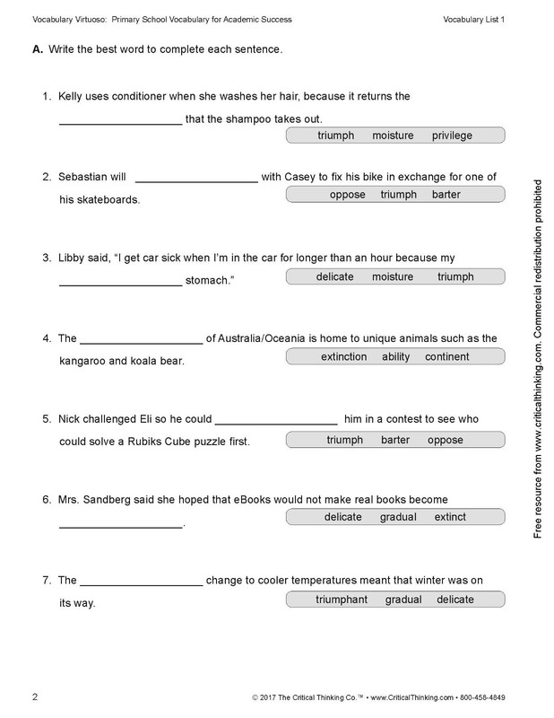 Vocabulary Virtuoso: Primary School Vocabulary for Academic Success (Gr. 2-3) gallery