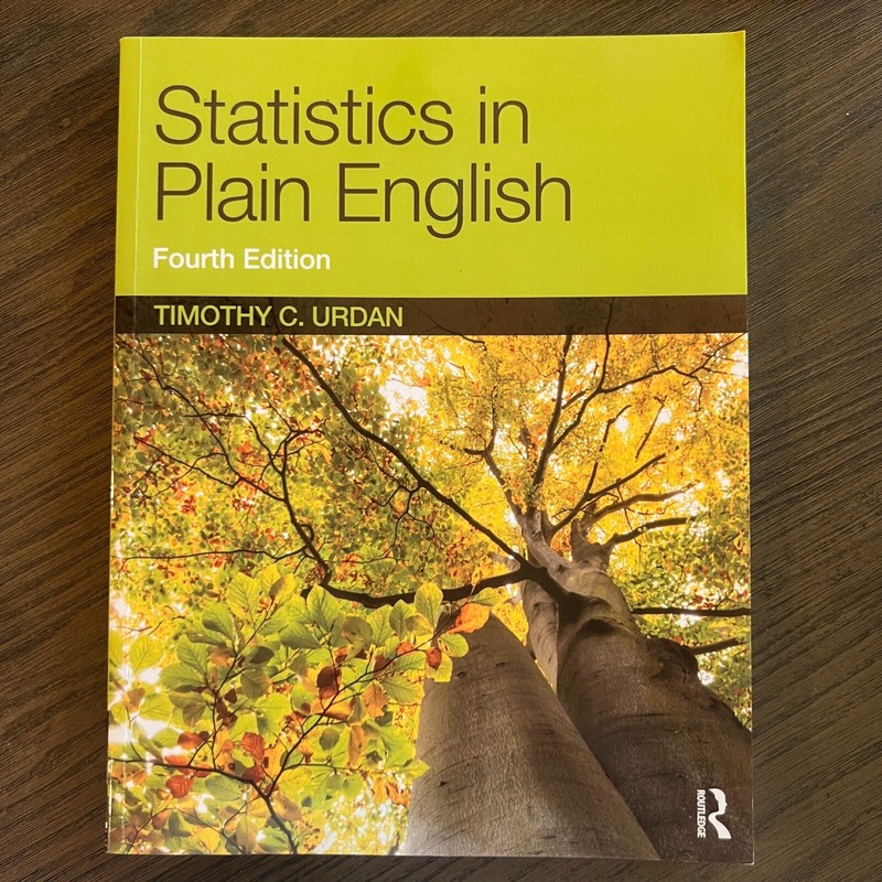 Statistics in Plain English by Timothy C. Urdan (2016, Trade Paperback, Revised