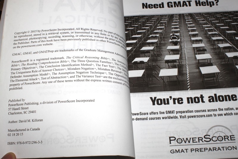 PowerScore GMAT Critical Reasoning Bible by David M. Killoran 2015 Edition gallery